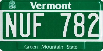 VT license plate NUF782
