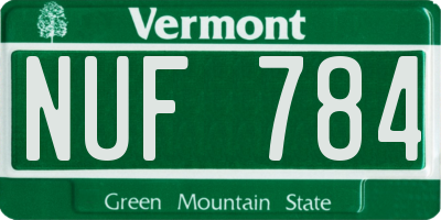 VT license plate NUF784