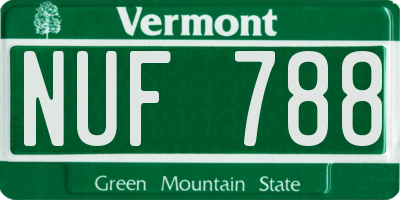 VT license plate NUF788
