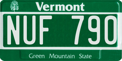 VT license plate NUF790