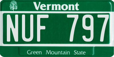 VT license plate NUF797