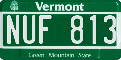 VT license plate NUF813