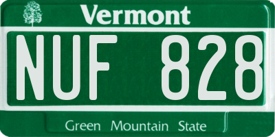 VT license plate NUF828