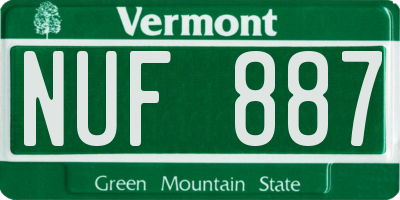 VT license plate NUF887