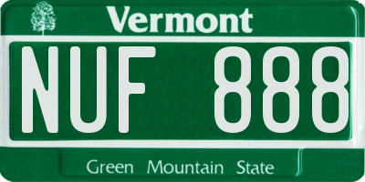 VT license plate NUF888