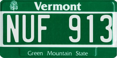 VT license plate NUF913