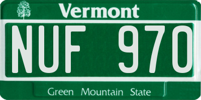 VT license plate NUF970