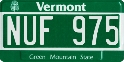 VT license plate NUF975