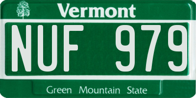 VT license plate NUF979