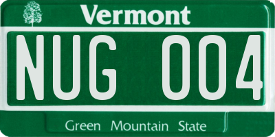 VT license plate NUG004
