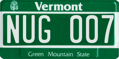 VT license plate NUG007