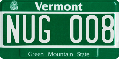 VT license plate NUG008