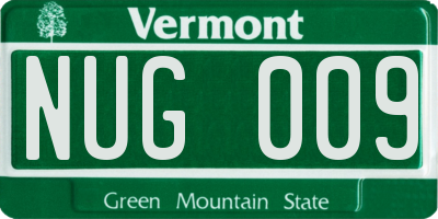 VT license plate NUG009