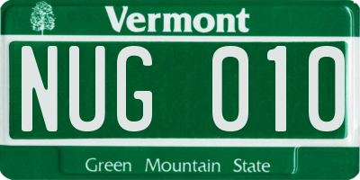 VT license plate NUG010
