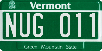 VT license plate NUG011