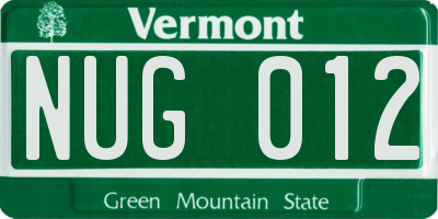 VT license plate NUG012
