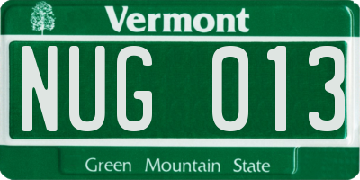 VT license plate NUG013