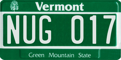 VT license plate NUG017