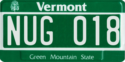VT license plate NUG018