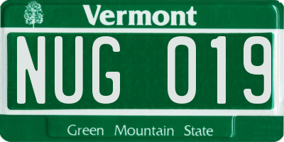 VT license plate NUG019