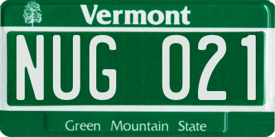 VT license plate NUG021