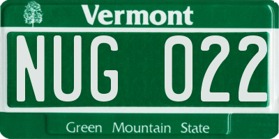 VT license plate NUG022