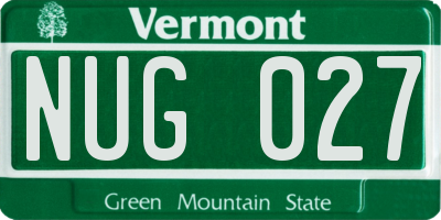 VT license plate NUG027