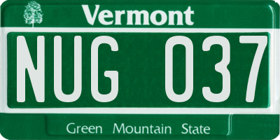 VT license plate NUG037