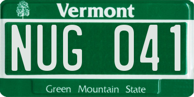 VT license plate NUG041