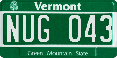 VT license plate NUG043