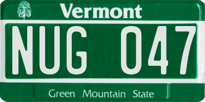 VT license plate NUG047