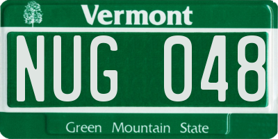 VT license plate NUG048