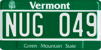VT license plate NUG049
