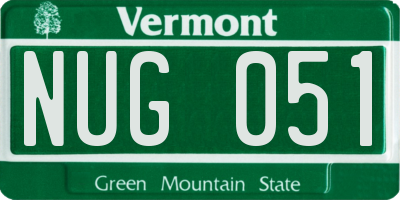 VT license plate NUG051