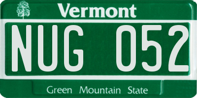 VT license plate NUG052