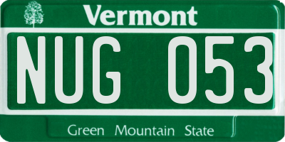 VT license plate NUG053