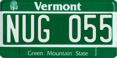 VT license plate NUG055