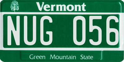 VT license plate NUG056
