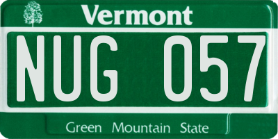 VT license plate NUG057