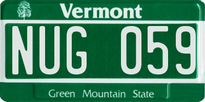 VT license plate NUG059
