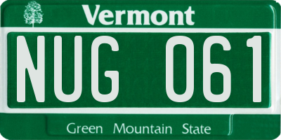 VT license plate NUG061