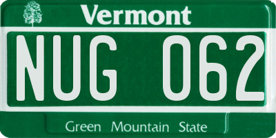 VT license plate NUG062