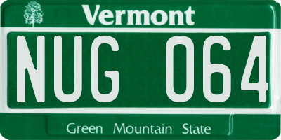 VT license plate NUG064