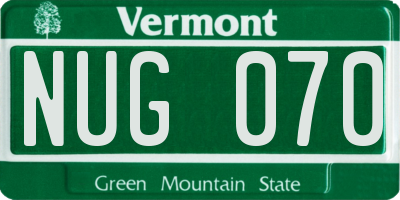 VT license plate NUG070