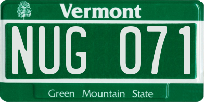 VT license plate NUG071