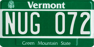 VT license plate NUG072