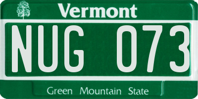 VT license plate NUG073