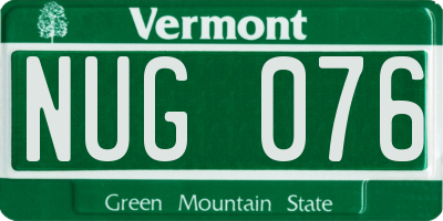 VT license plate NUG076