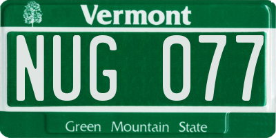 VT license plate NUG077