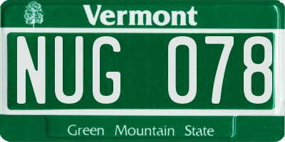 VT license plate NUG078